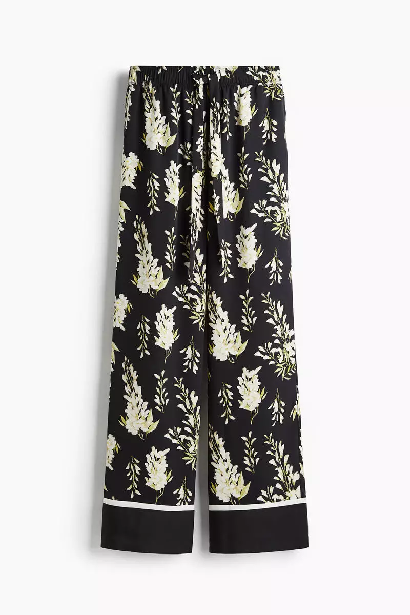 Drawstring twill trousers