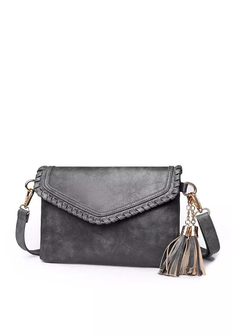 black tassel crossbody bag