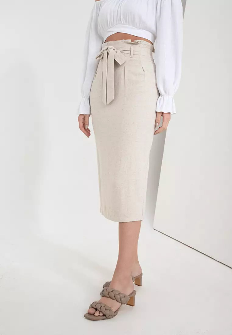 Paperbag skirt missguided online