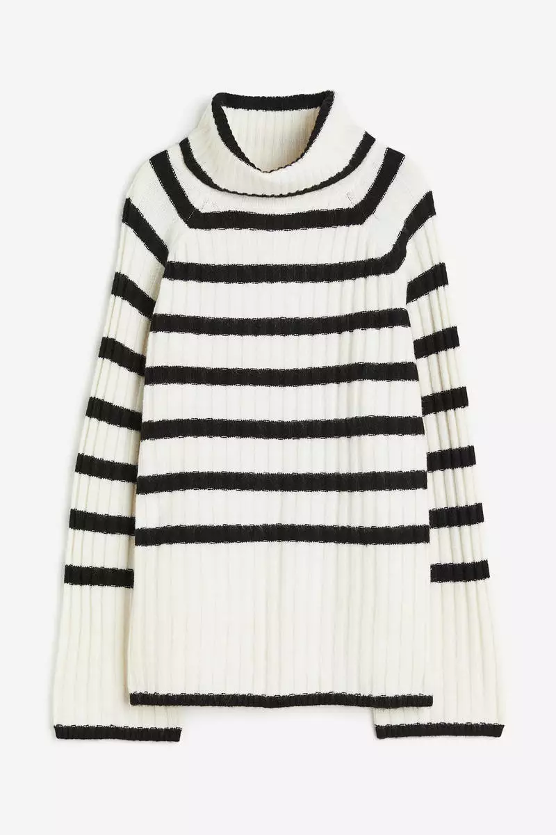Rib-knit polo-neck jumper