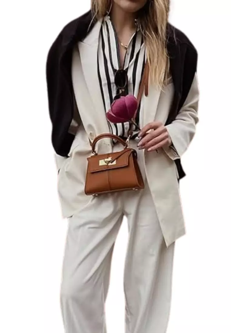 Elise Top Handle Bag - Brown 