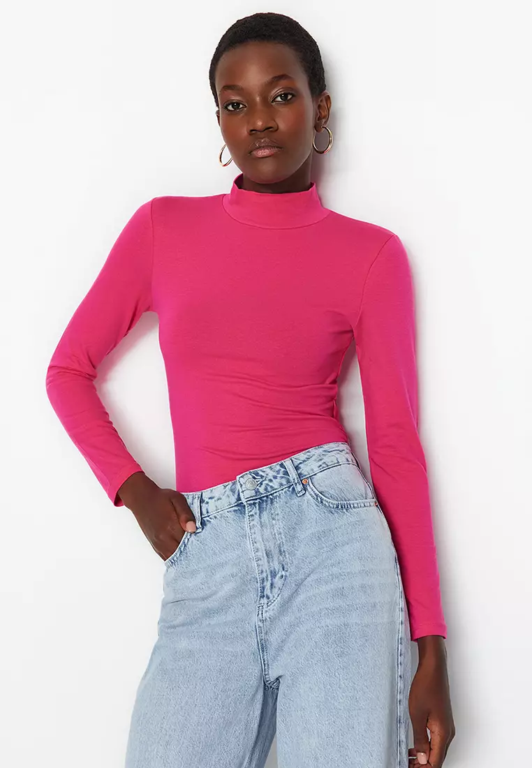 Sleeve Turtleneck Women's Mock Neck Bodysuit Turtle Neck