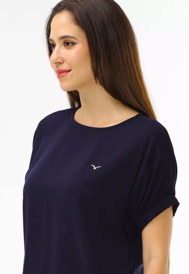 Plain Single Bold Twill Short Sleeve Blouse