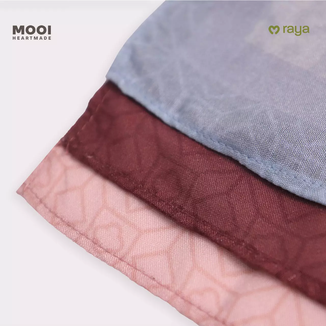 Mooi Monogram Hijab Print Scarf Print Voal - Dusty Blue