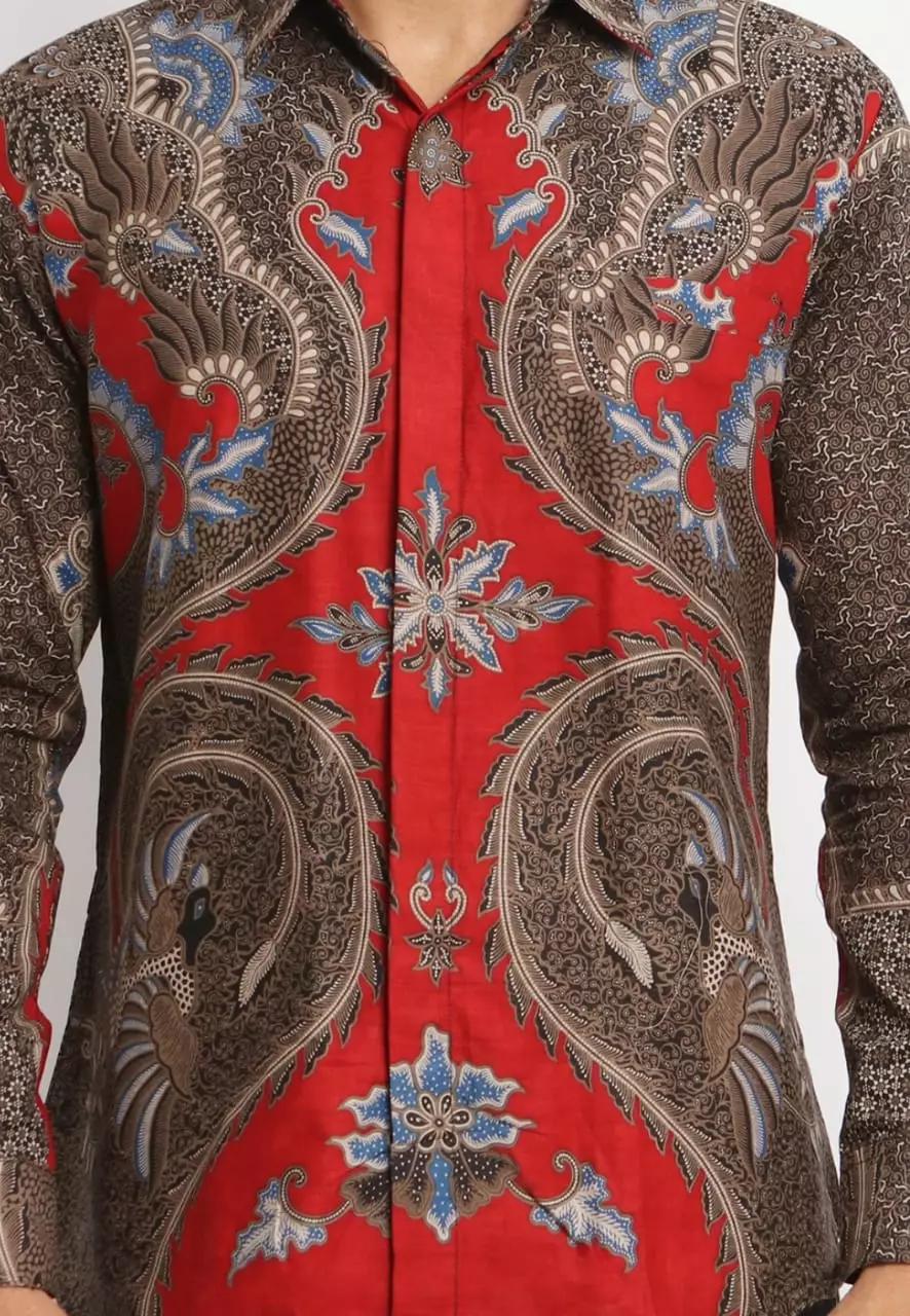 Wismakrama Kemeja Batik Pria Premium Slimfit Modern Lengan Panjang