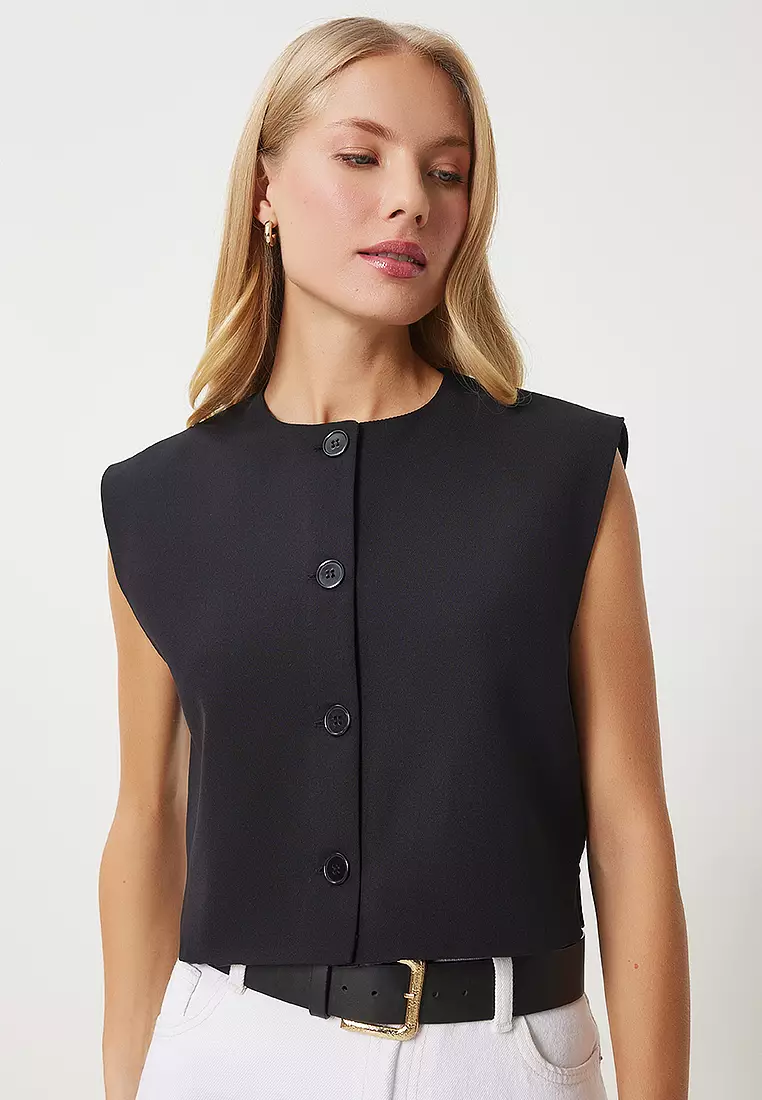 Buttoned Sleeveless Vest