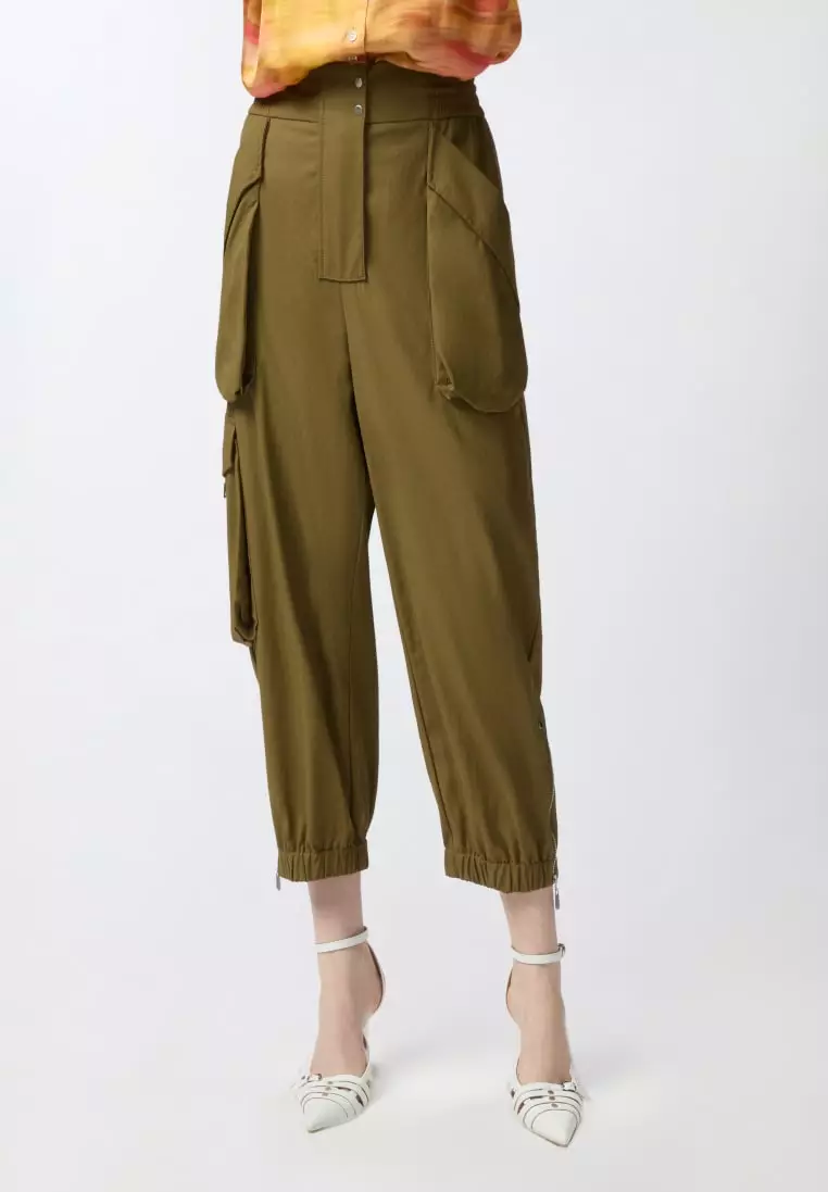 Belted cropped trousers