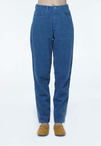 London Rag blue Loose Fit Corduroy Trousers AFFABAA84F631AGS_1