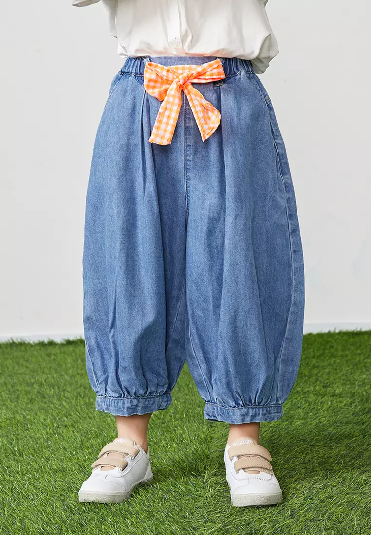 Wide Leg Pants With Bow Belt Design