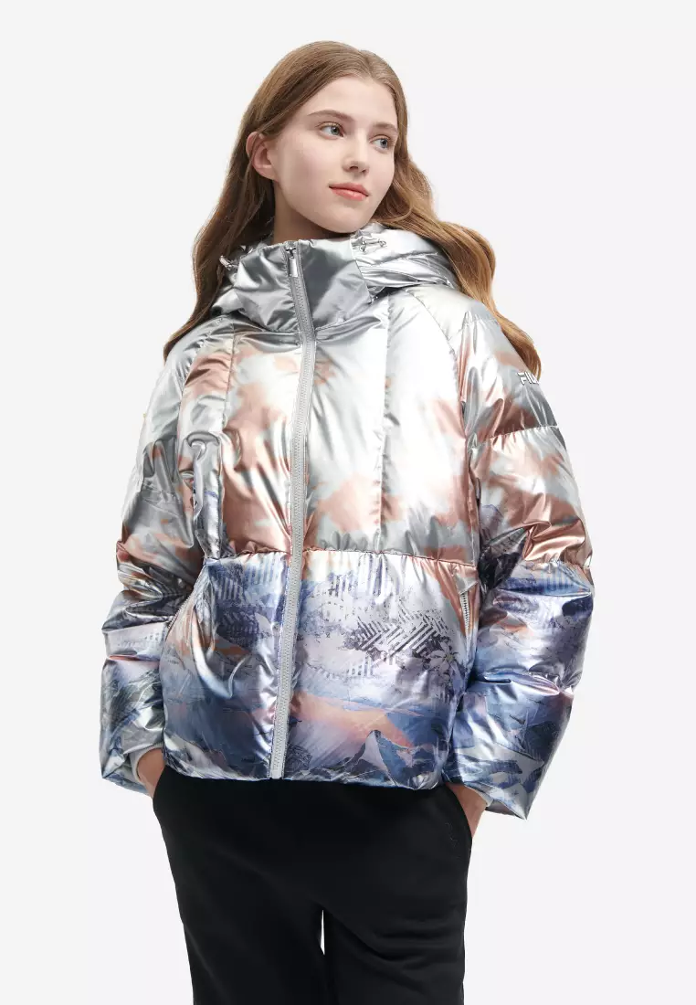 FILA HERITAGE Collection Women s Mountain Sunset Theme Hooded Down