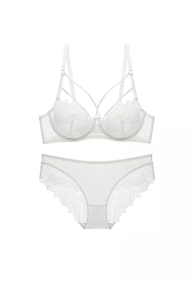 Bra Underwear Sexy Lace Lady Bra Kiss (Color : White, Size : 95D) :  : Clothing, Shoes & Accessories