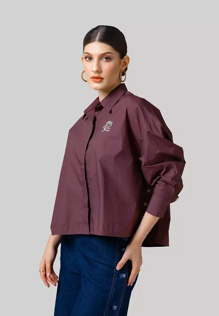 Kami Gale Cropped Top Rich Brown