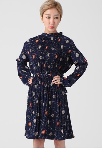 韓流時esprit tw尚 碎花百褶連衣裙 F4127, 服飾, 洋裝