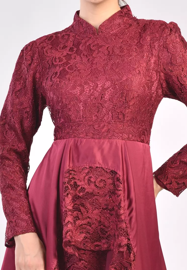 Zetaa Gamis Brokat Satin