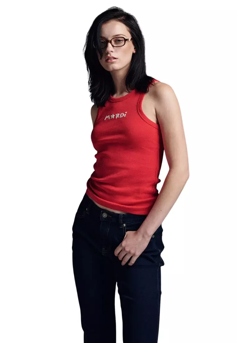 Tank Racer Mardi Star Logo - Red Beige