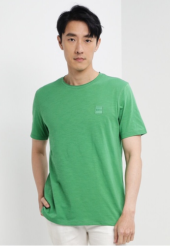 BOSS green Slub Cotton Jersey Logo Patch T-Shirt D6B0BAA7C27813GS_1