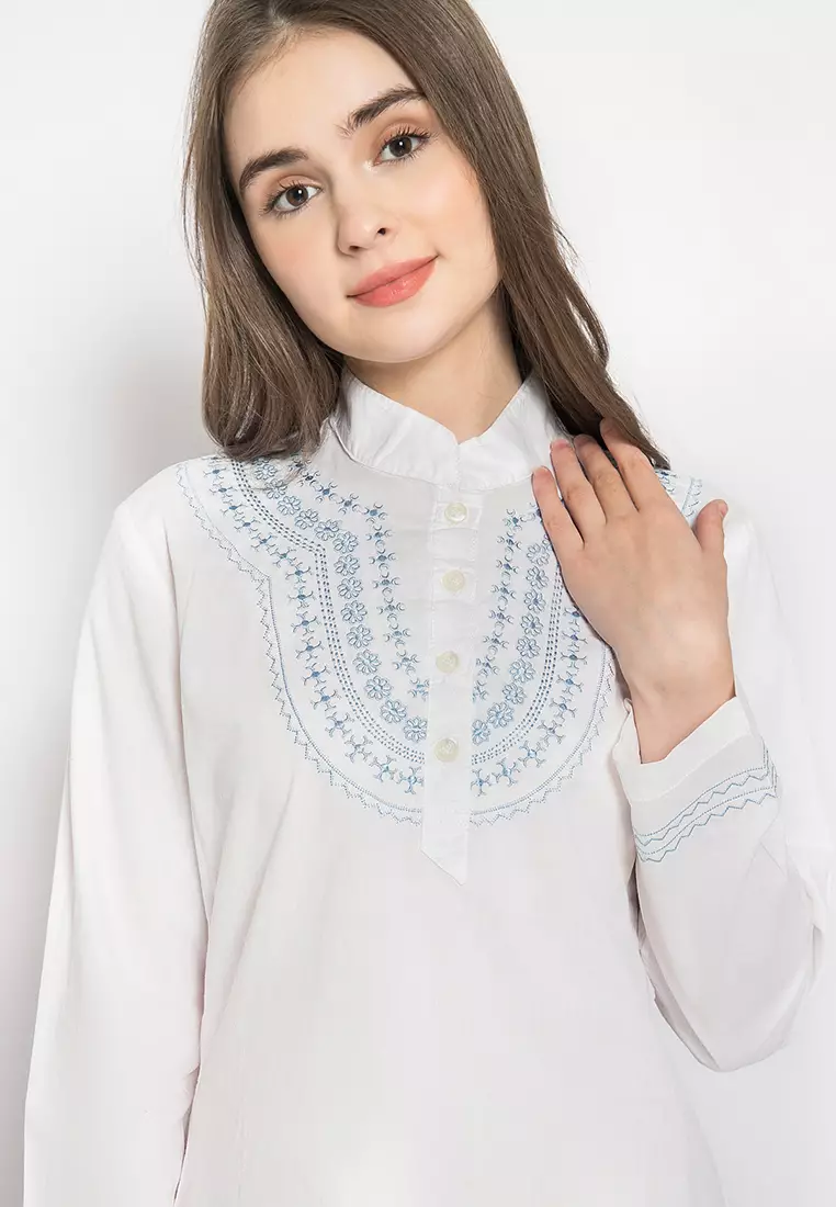 LGS - Baju Muslim Wanita - Lengan Panjang - Putih - LLSH.386.S956A.245.7CLS