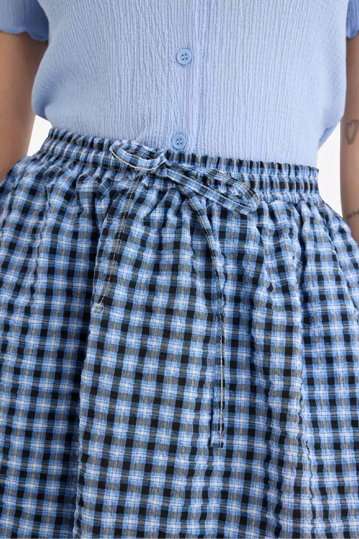 Cool Balloon Fit Checked Mini Skirt F2011Ax25Sm
