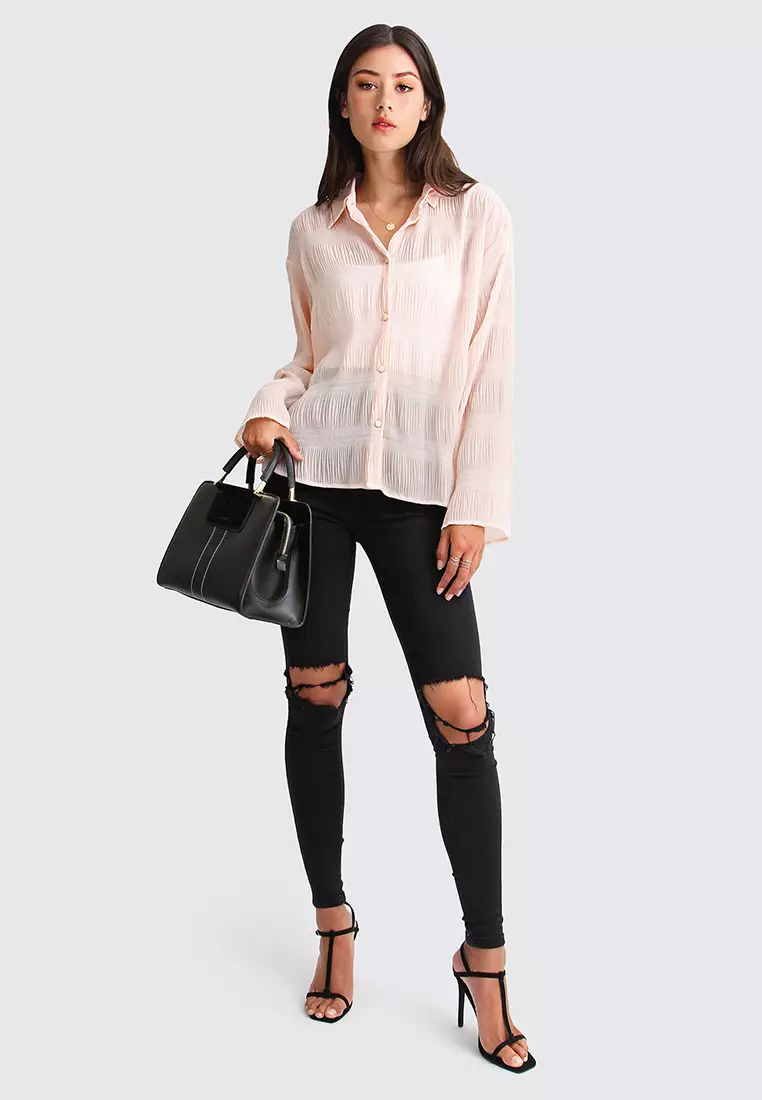 Yoko Shirred Chiffon Blouse