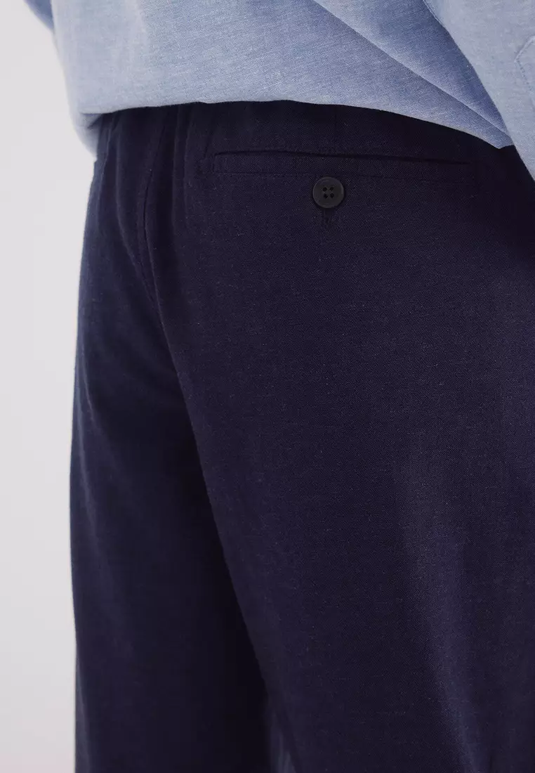 Slim Fit Linen Chino Pants