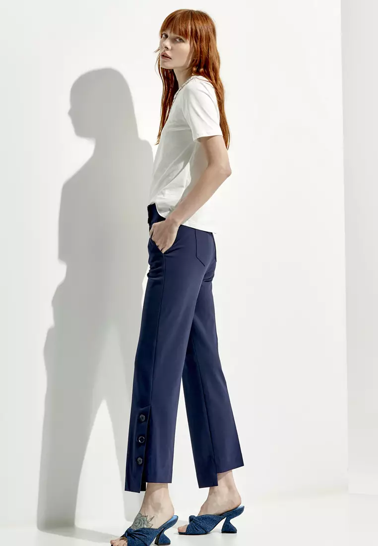 Basic Slim Fit Navy Pants