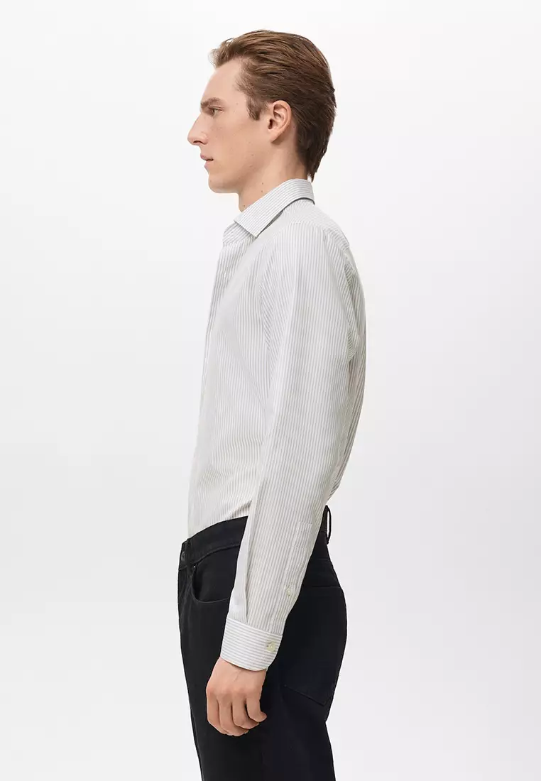 100% Cotton Slim-Fit Striped Shirt