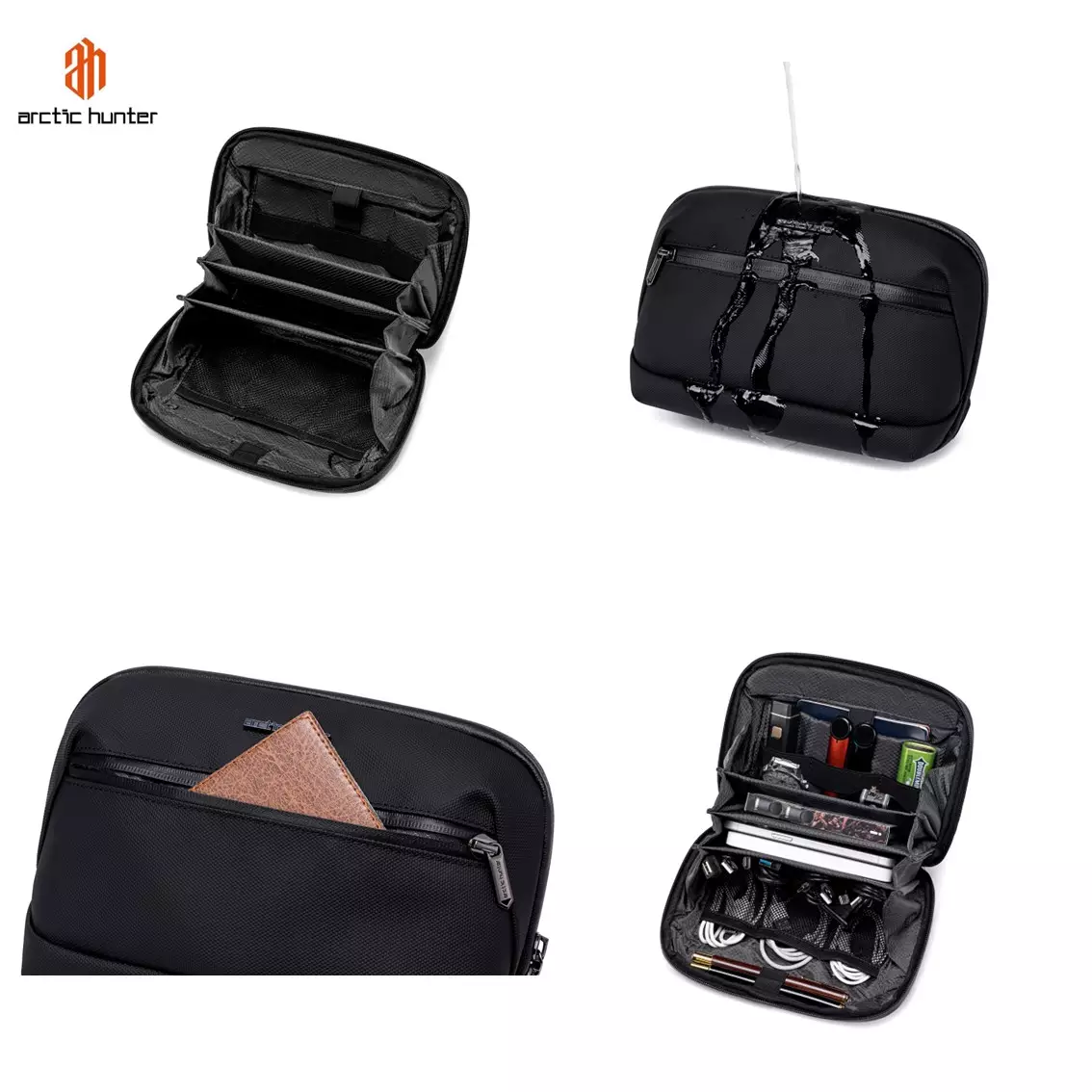 Arctic Hunter KB00613 Clutch Bag Tas Tenteng Tangan Pouch Handbag Premium Unisex Pria Wanita Tahan Air Waterproof-Black