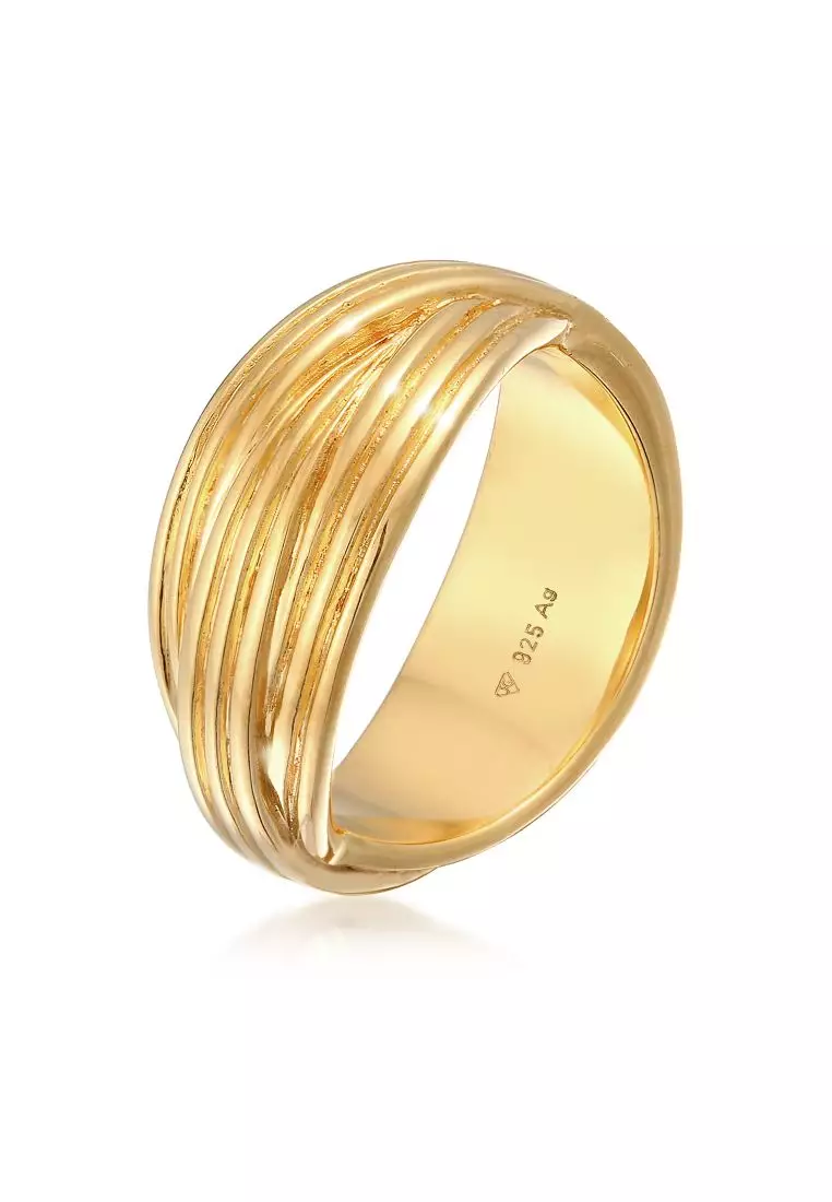 Buy Elli Jewelry Ring Wrap Structure Twisted Gold Plated Online