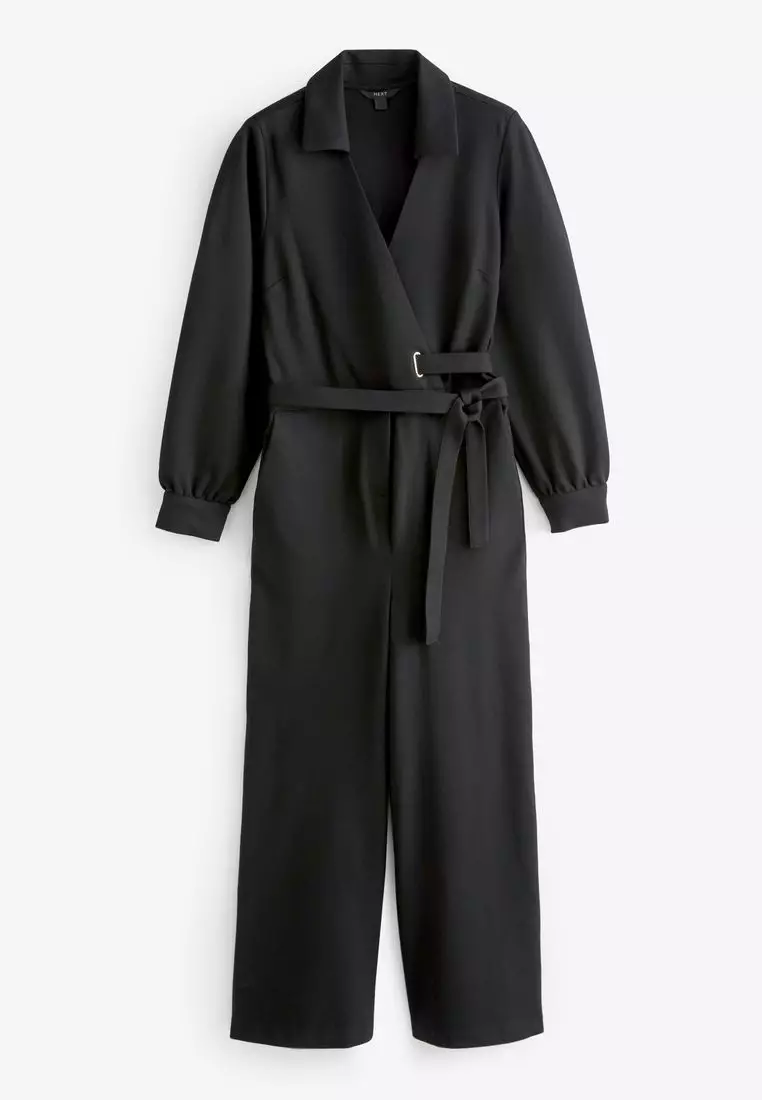 Ponte Long Sleeve Wide Leg Jumpsuit