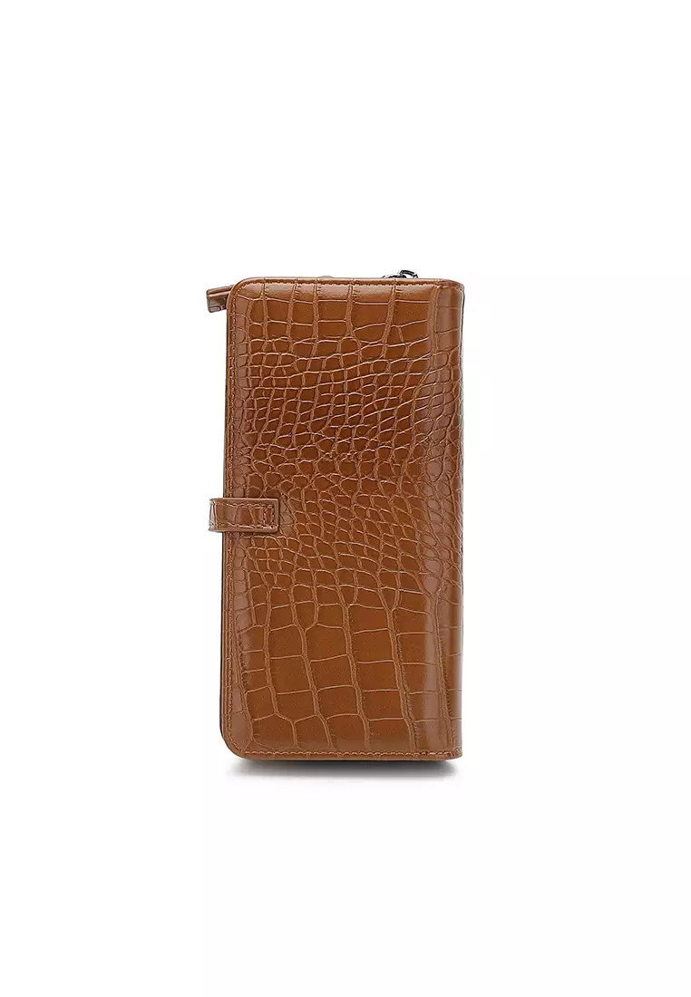 Women's Long Croc Purse / Wallet (Dompet Panjang Wanita) - Cokelat