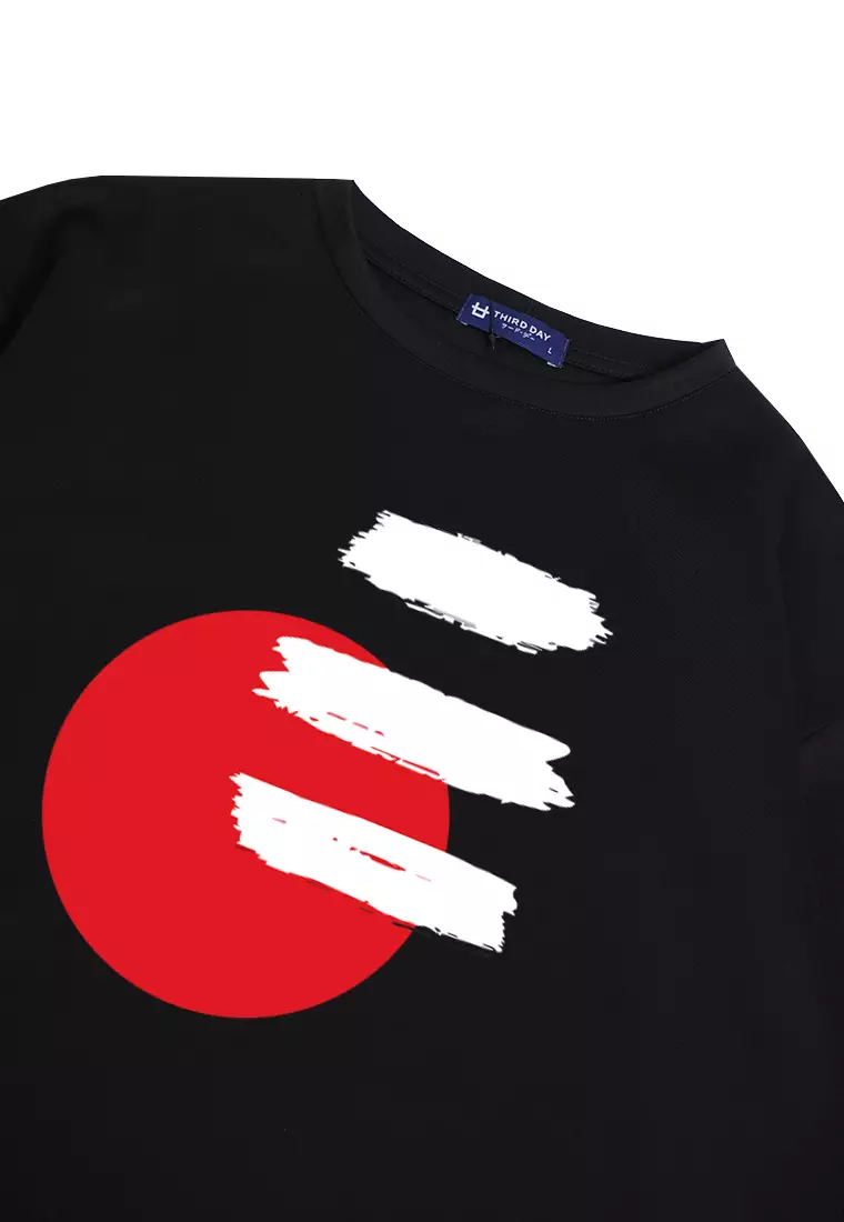 MTP41 kaos oversize abstract aesthetic abstrak aestetik circle and stroke bahan scuba pria hitam