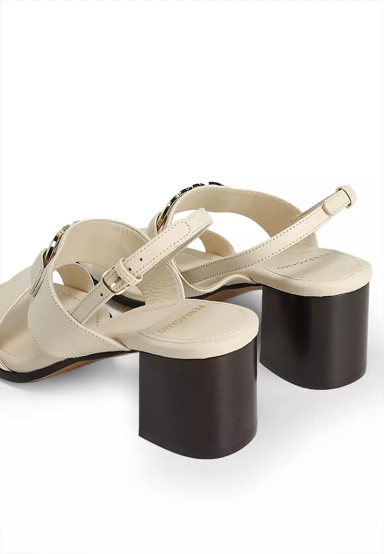 Gancini Ornament Heel Sandals (ct)