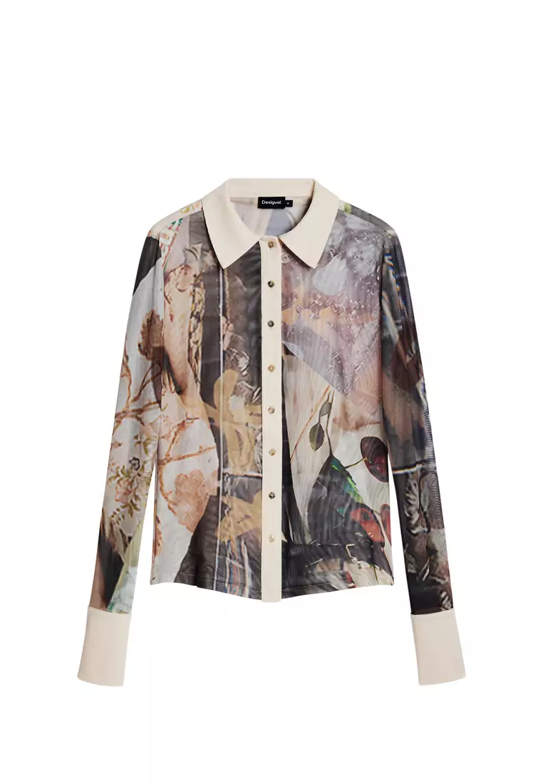 Chiffon cuff T-shirt