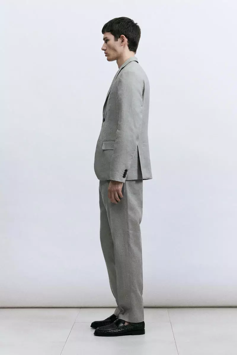 Slim Fit Linen suit trousers