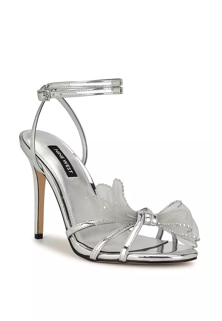 Minky3 Bow Heeled Sandal Silver