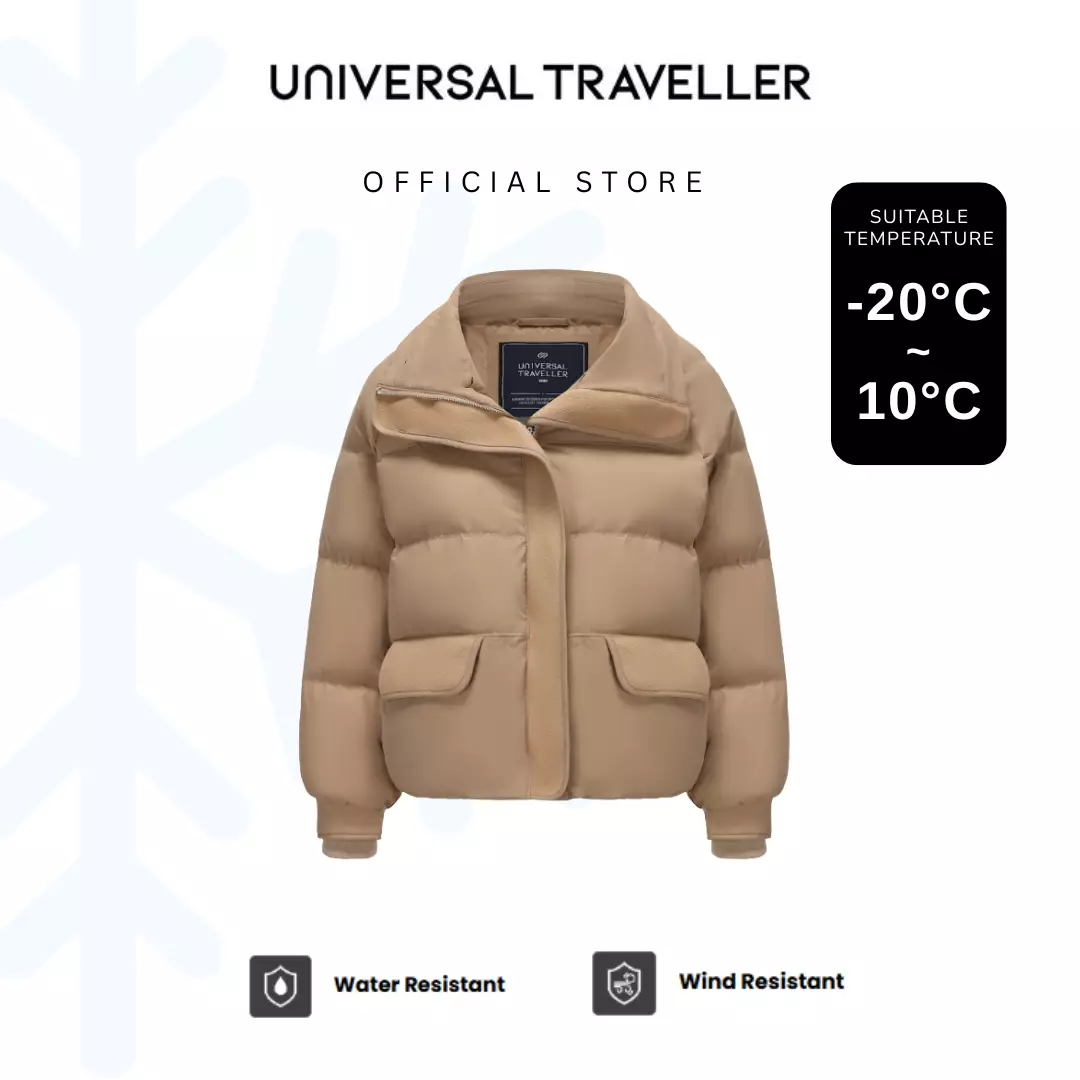 UNIVERSAL TRAVELLER DETACHABLE FUR COLLAR PUFFER DOWN JACKET DJW25016