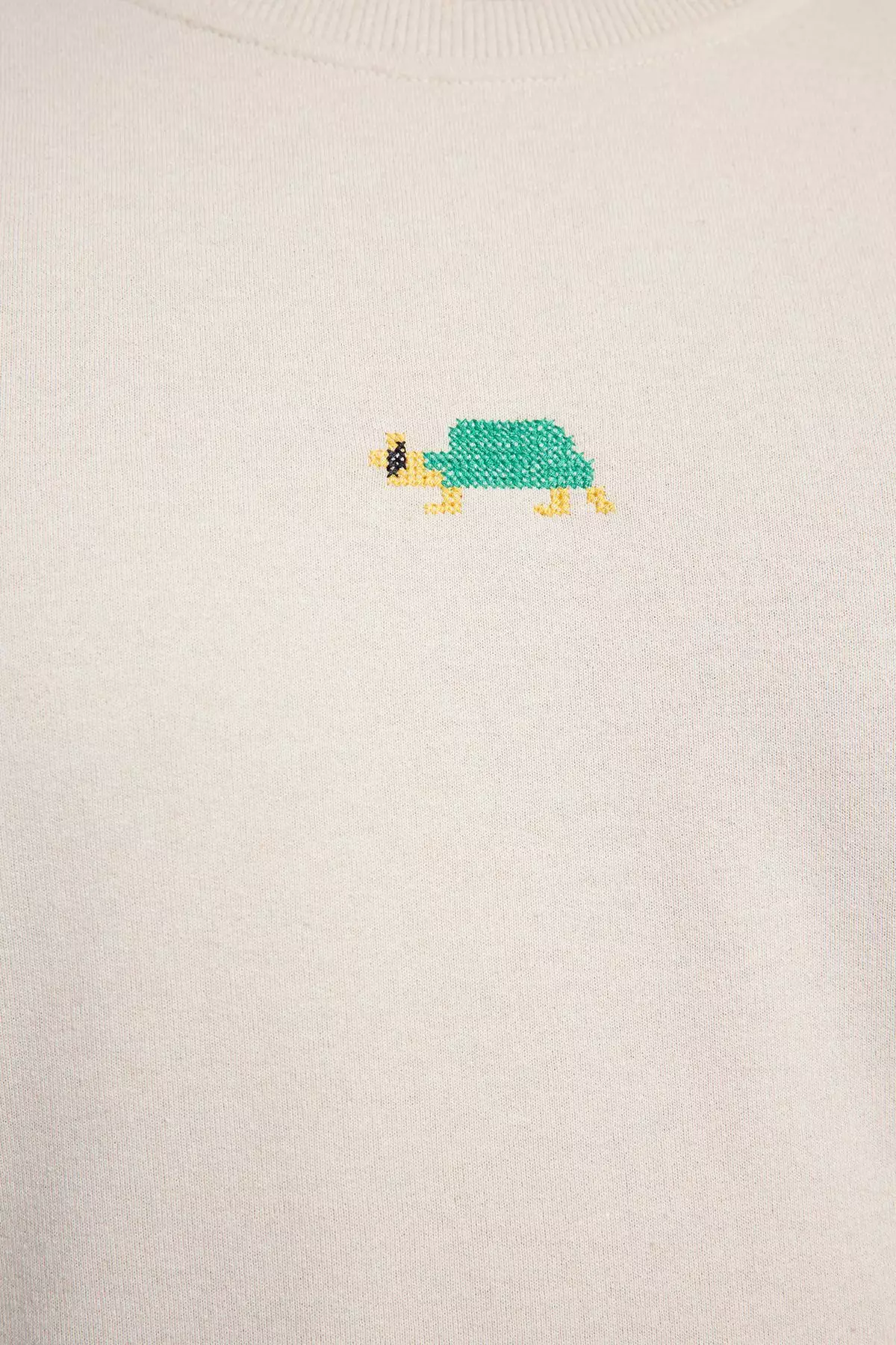 Stone Regular/Normal Cut Crew Neck Etamine Animal Embroidered Sweatshirt TMNAW25SW00158