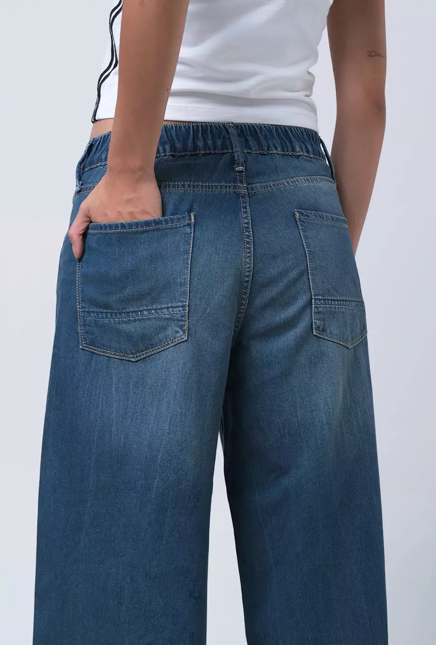 Celana Jeans Loose Fit Camilla Medium Blue