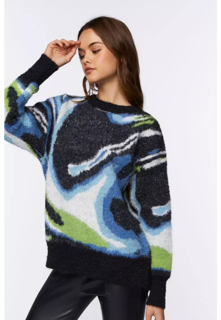 Black fuzzy deals sweater forever 21