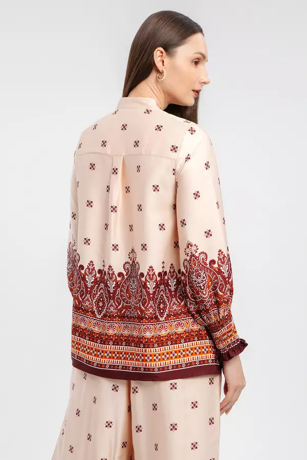 MINIMAL - Rynn - Blus Motif Etnik - Pink