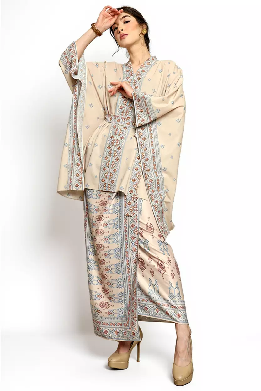 Kanzi Collection Songket Sarong Kebaya Belt Beige