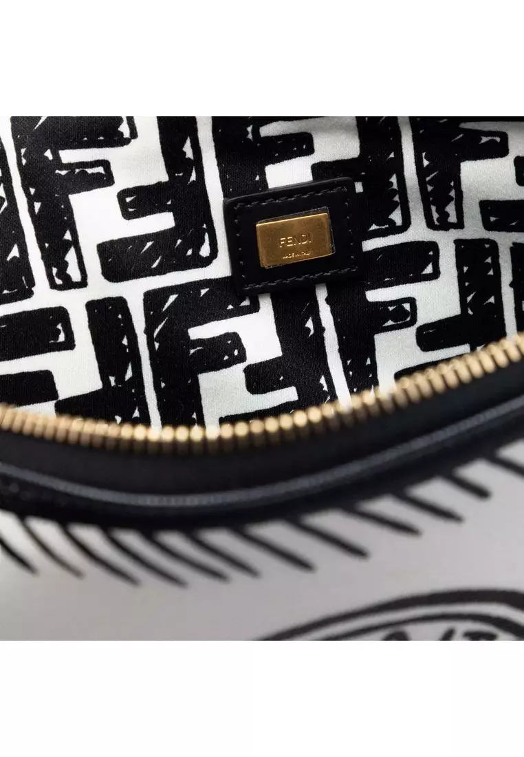 Pre-Loved Fendi Joshua Vides Leather Ff Logo Clutch