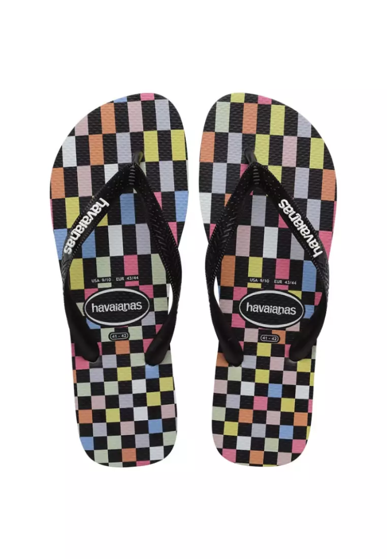 Checkered flip outlet flops