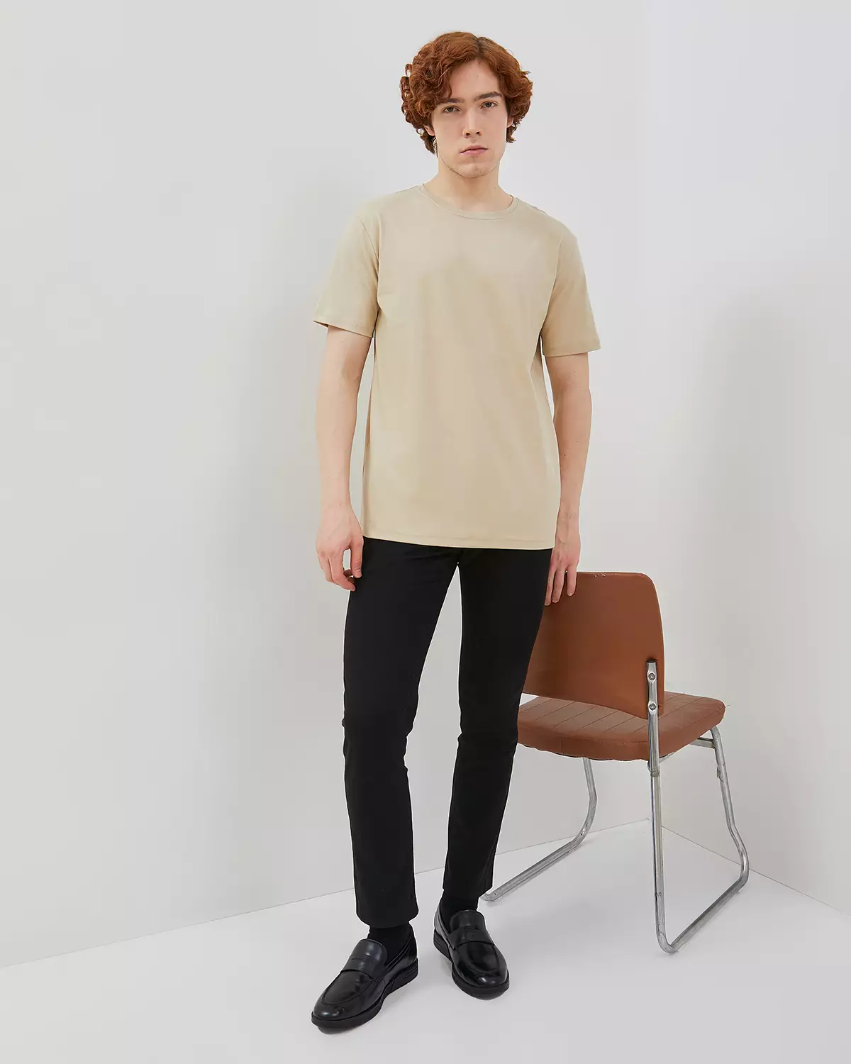 MEN'S BEIGE COTTON AIR T-SHIRT