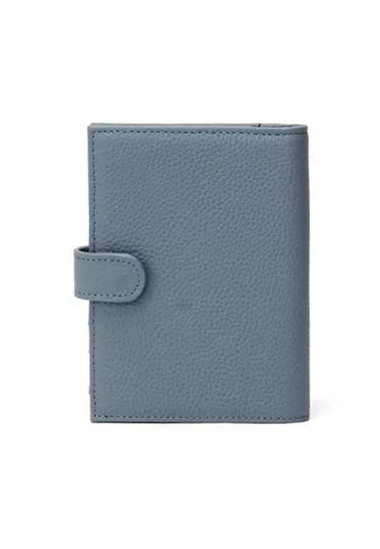 Linen Blue Genuine Leather RFID Passport Holder CH19084