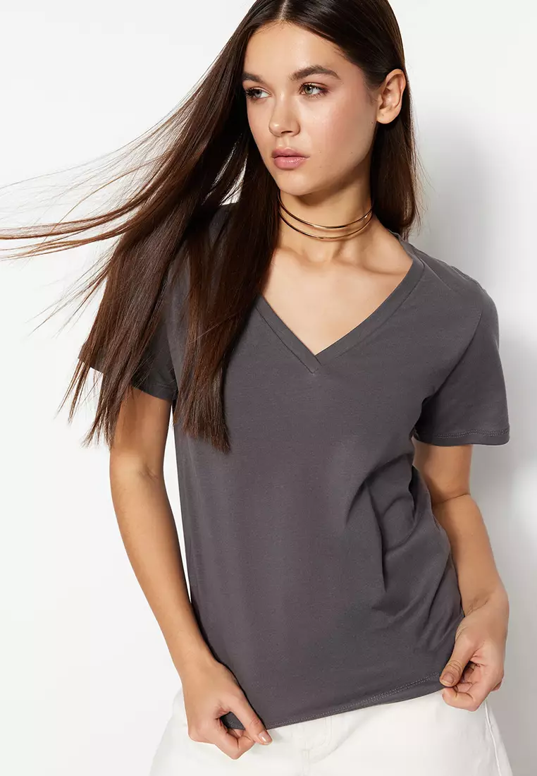 Cotton V-Neck T-Shirt