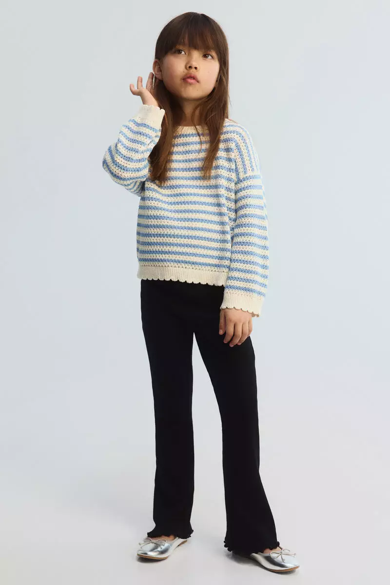 Flared cotton leggings