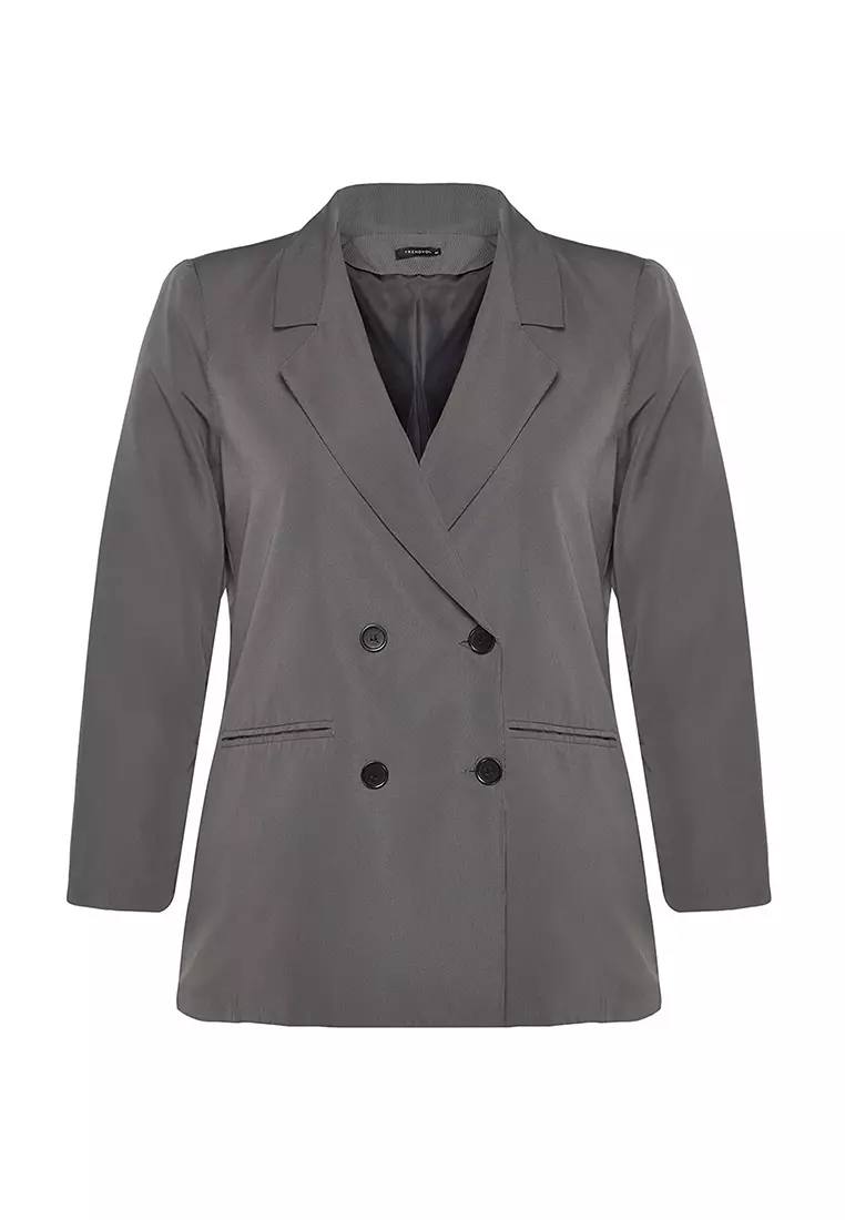 Plus Size Double Breasted Blazer