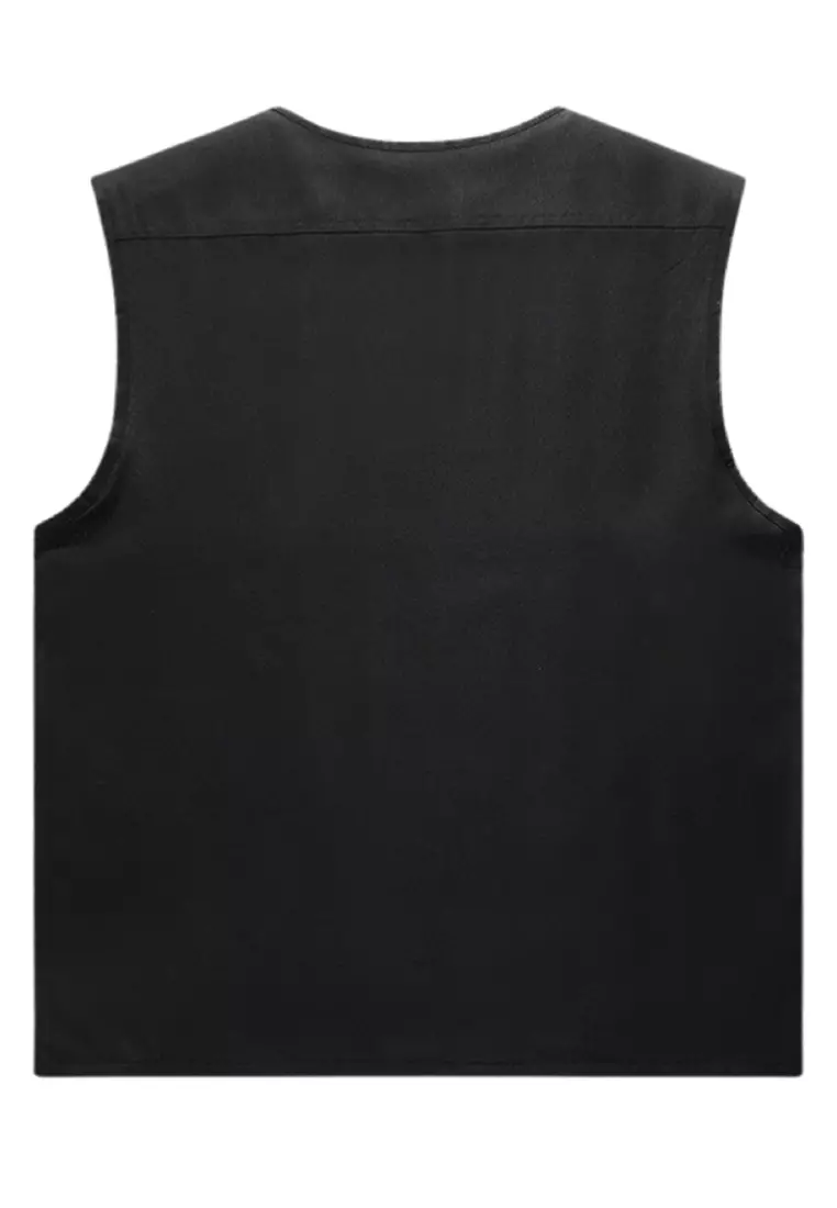 Plain black vest