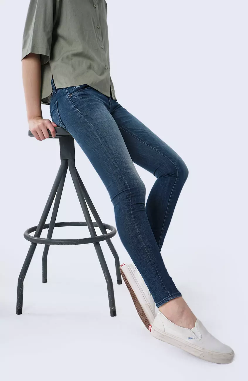 Celana Jeans Wanita Skinny H1 Series Medium Blue